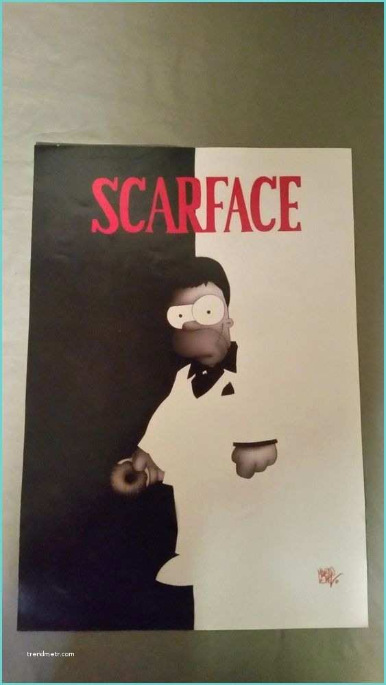 Poster Scarface Geant the Simpsons Poster Homer Scarface