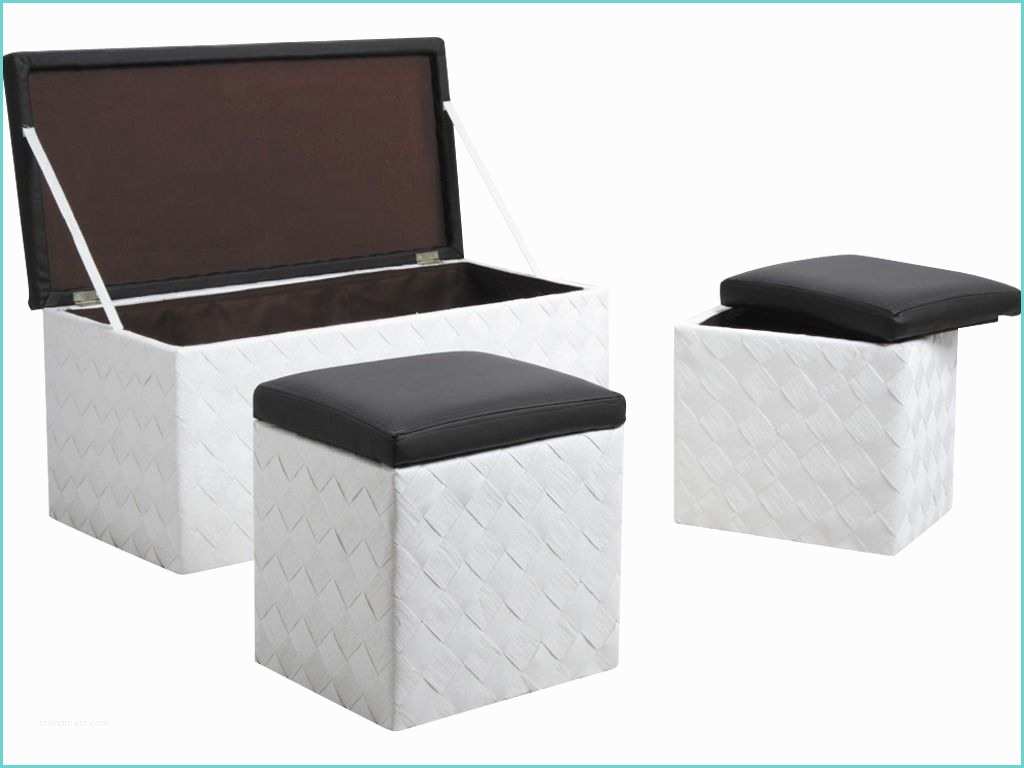 Pouf De Rangement Casa Banc Coffre 2 Coffres Poufs En Corde