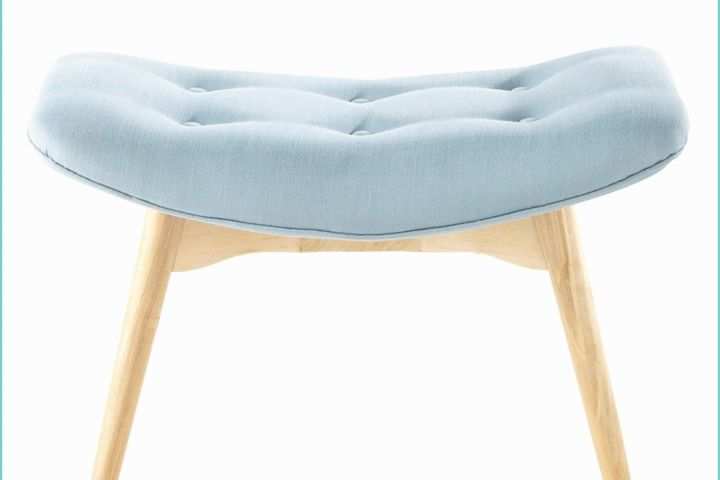 Pouf Repose Pied Pouf Repose Pieds Vintage En Tissu Bleu Iceberg