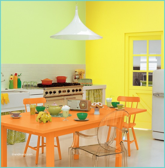Quelle Couleur Dans La Cuisine associer La Peinture orange Dans Salon Cuisine Et Chambre