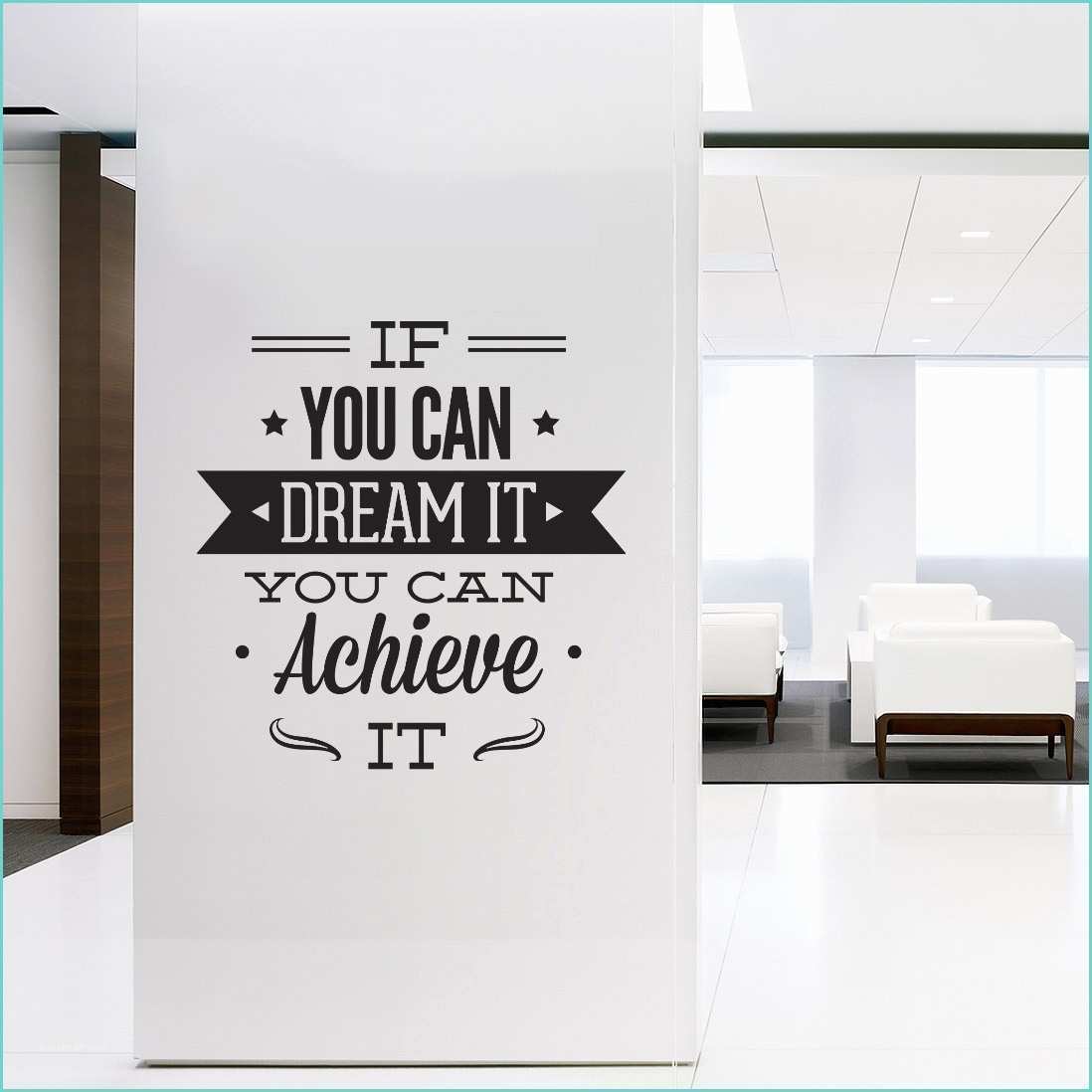 Quotes for Office Walls Wall Decal Quotes Wall Art Typographic Sticker Dream It