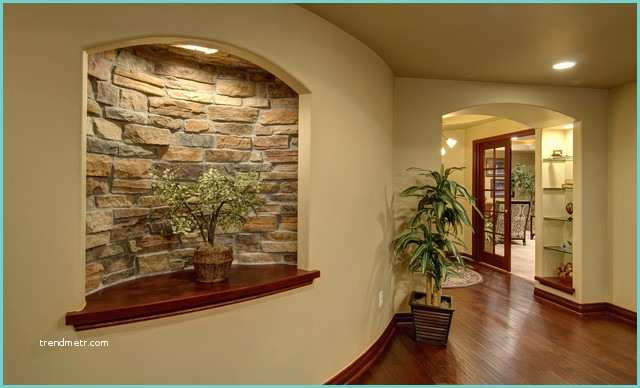 Recessed Wall Niche Decorating Ideas Basement Curved Wall and Niche Traditional Basement