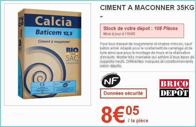 Sacs Gravats Brico Depot La Qualité Du Ciment 1er Prix Brico Dépôt