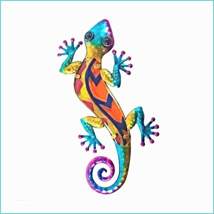 Salamandre Murale En Fer forg Gecko Salamandre Fer forgé Neuf Metal & Verre Couleurs