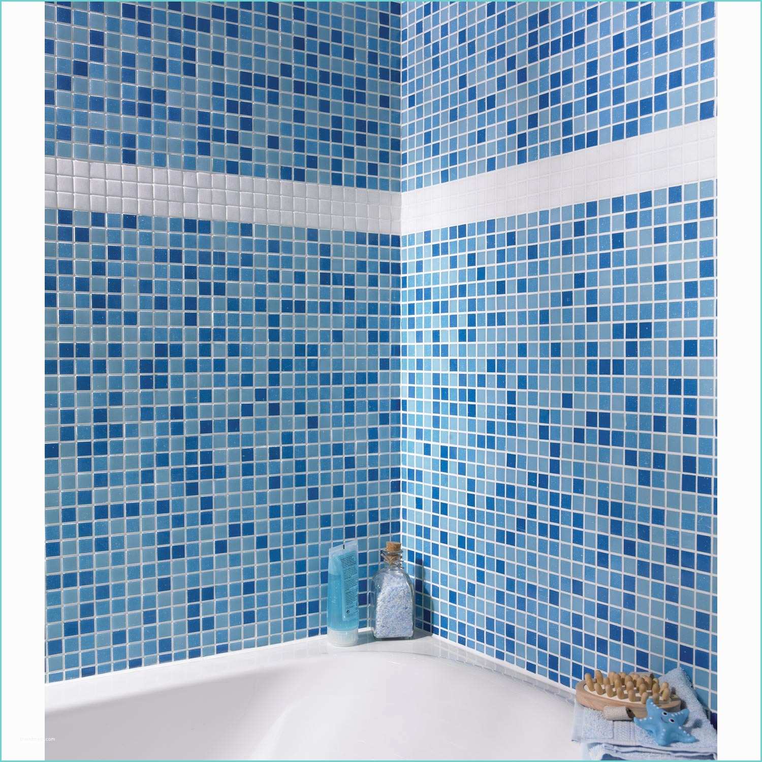 Salle De Bain Carrelage Mosaique Mosaïque sol Et Mur Pool Bleu