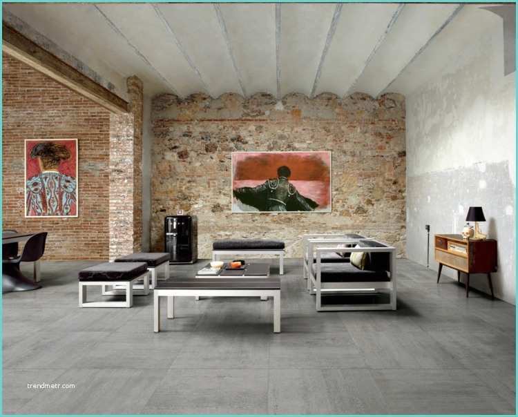 Salon Avec Carrelage Gris Clair Carrelage Gris Mural Et De sol –55 Idées ’intérieur Et