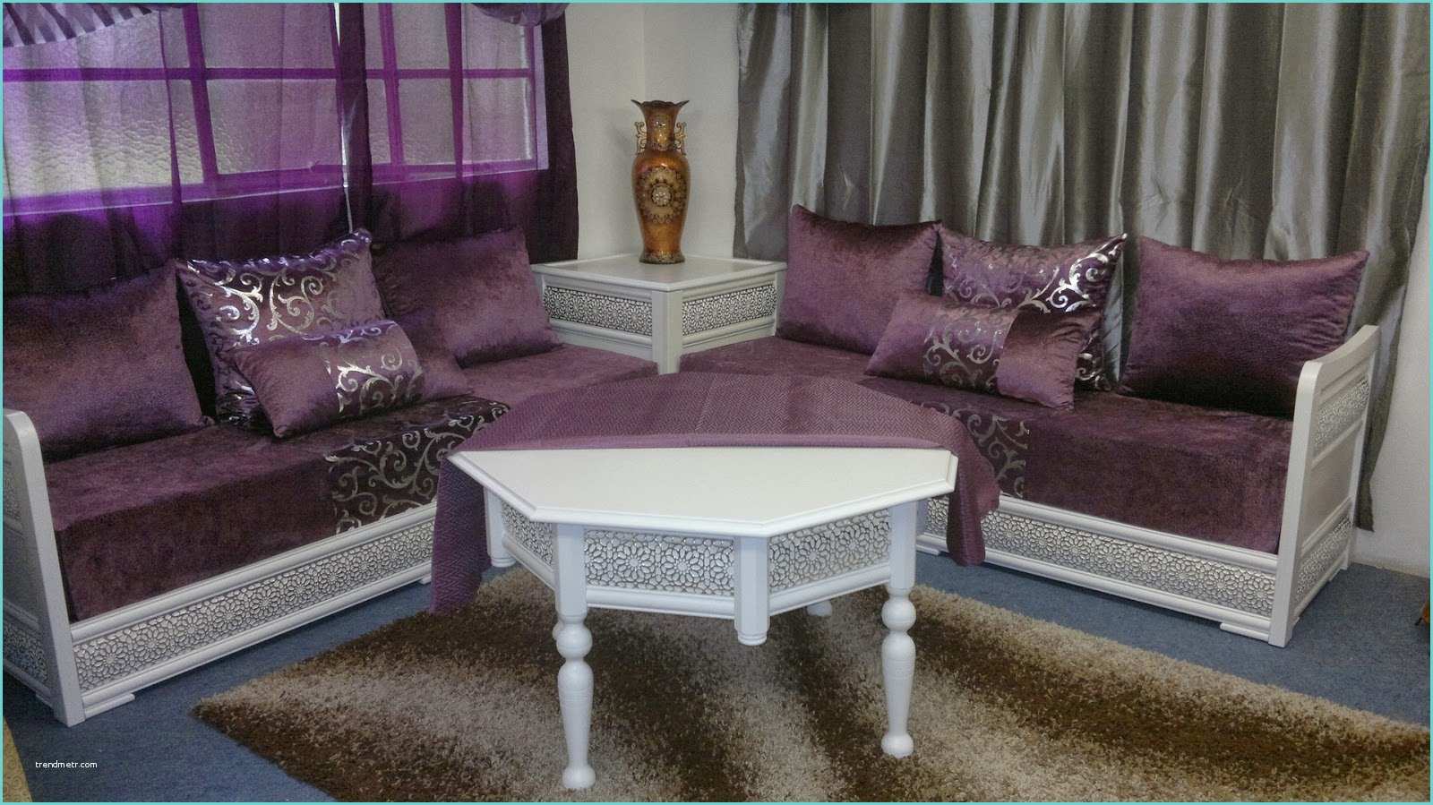 Salon Marocain Gris Blanc Salon Marocain oriental De Luxe Salons Marocains