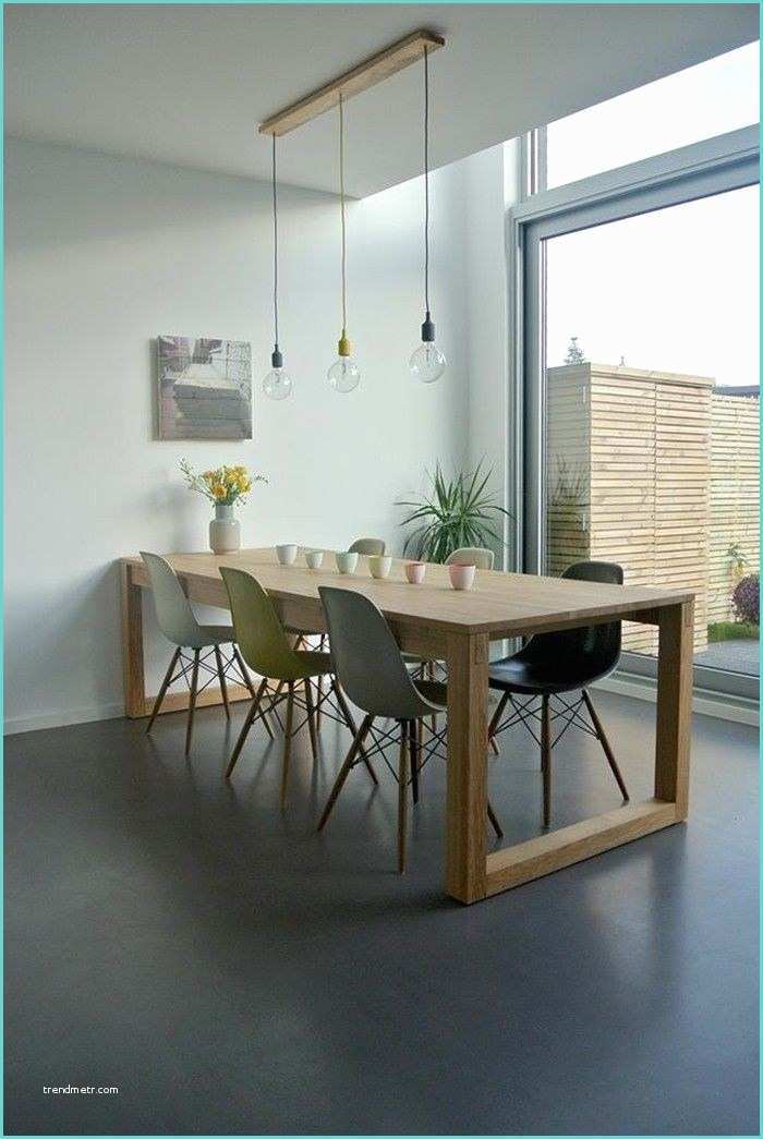 salle a manger moderne avec luminaire design pour salon
