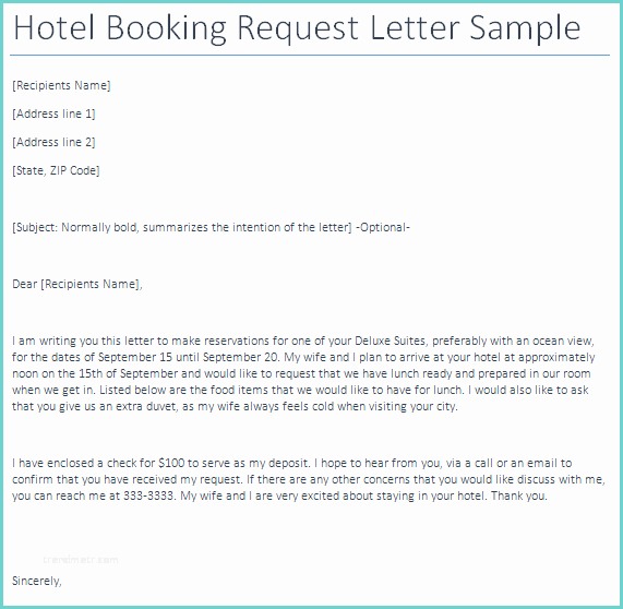 Sample Accommodation Request Letter Hotel Booking Confirmation Letter Archives Sample Letter