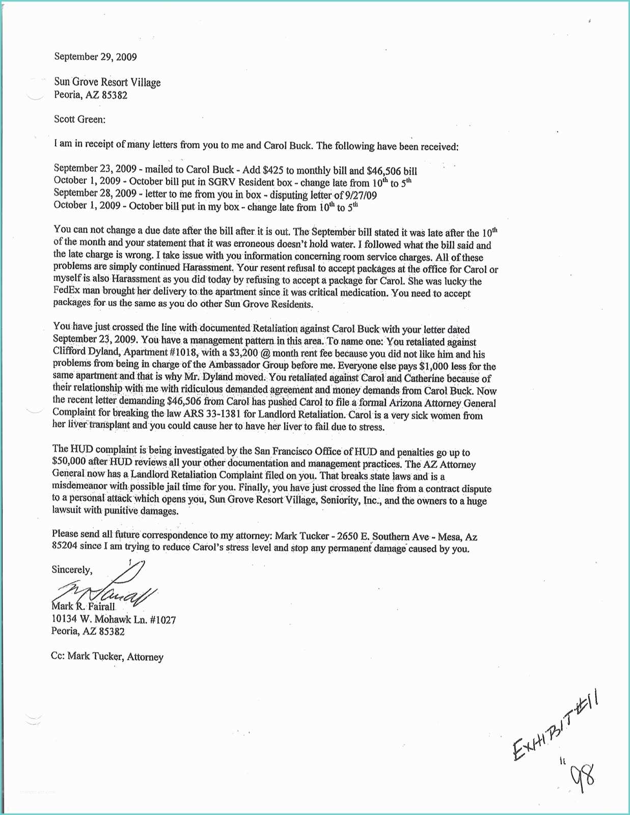 Sample Accommodation Request Letter why Hud Failed On the Fairall V Sun Grove Resort Village