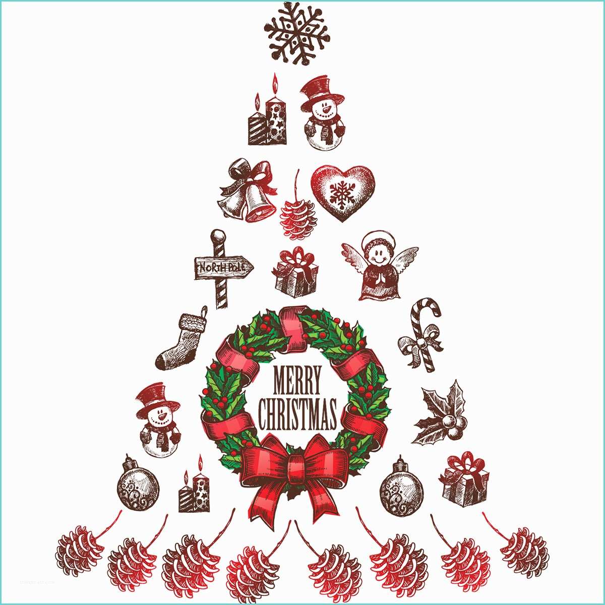 Sapin De Noel Design Sticker Noël Sapin De Noël Merry Christmas – Stickers
