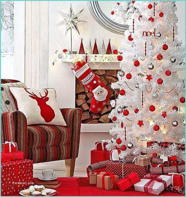 Sapin Rouge Et Blanc Déco En Rouge Et Blanc – Binaison Classique Pour Noël