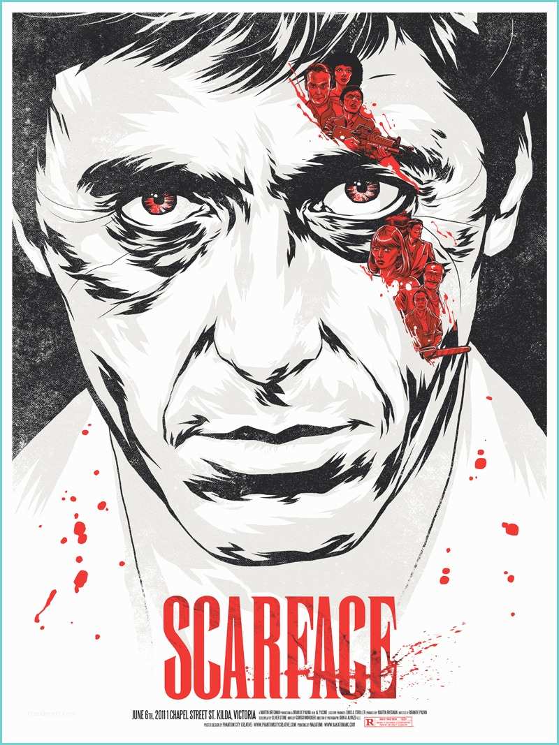 Scarface Black and White Poster Inside the Rock Poster Frame Blog First Look Scarface