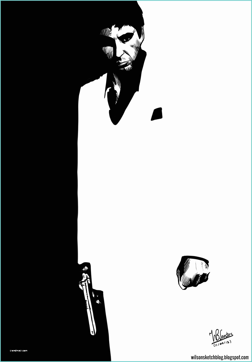 Scarface Black and White Poster July 2012