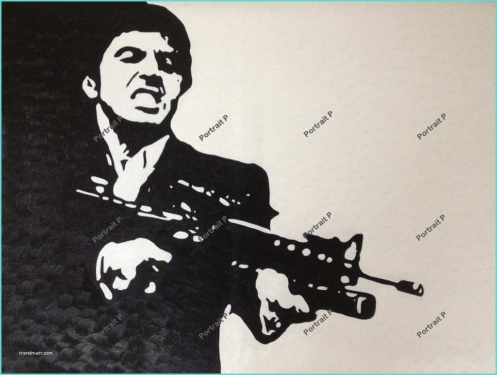 Scarface Black and White Poster Scarface Al Pacino Oil Painting Hand Painted Pop Art On