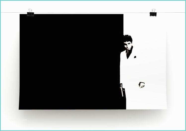 Scarface Black and White Poster Scarface Black and White Print Canvas Art Rocks 2