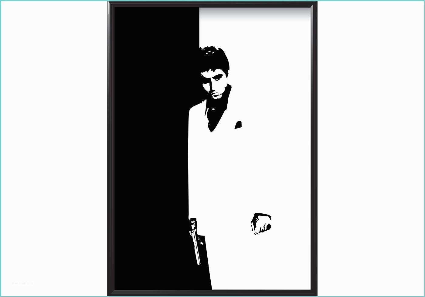 Scarface Poster Font Scar Face Movie Poster Vector with Vector Frame