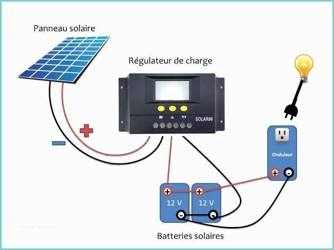Schema De Branchement D Un Panneau solaire Avec 2 Batteries Batterie solaire Pour Stocker L énergie Photovoltaïque
