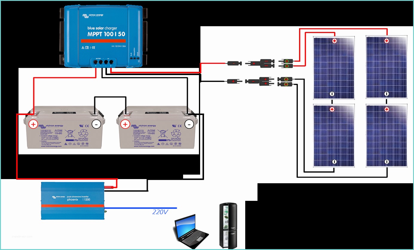 Schema De Branchement D Un Panneau solaire Avec 2 Batteries Guide De Montage Kit solaire Autonome 24v 1200w