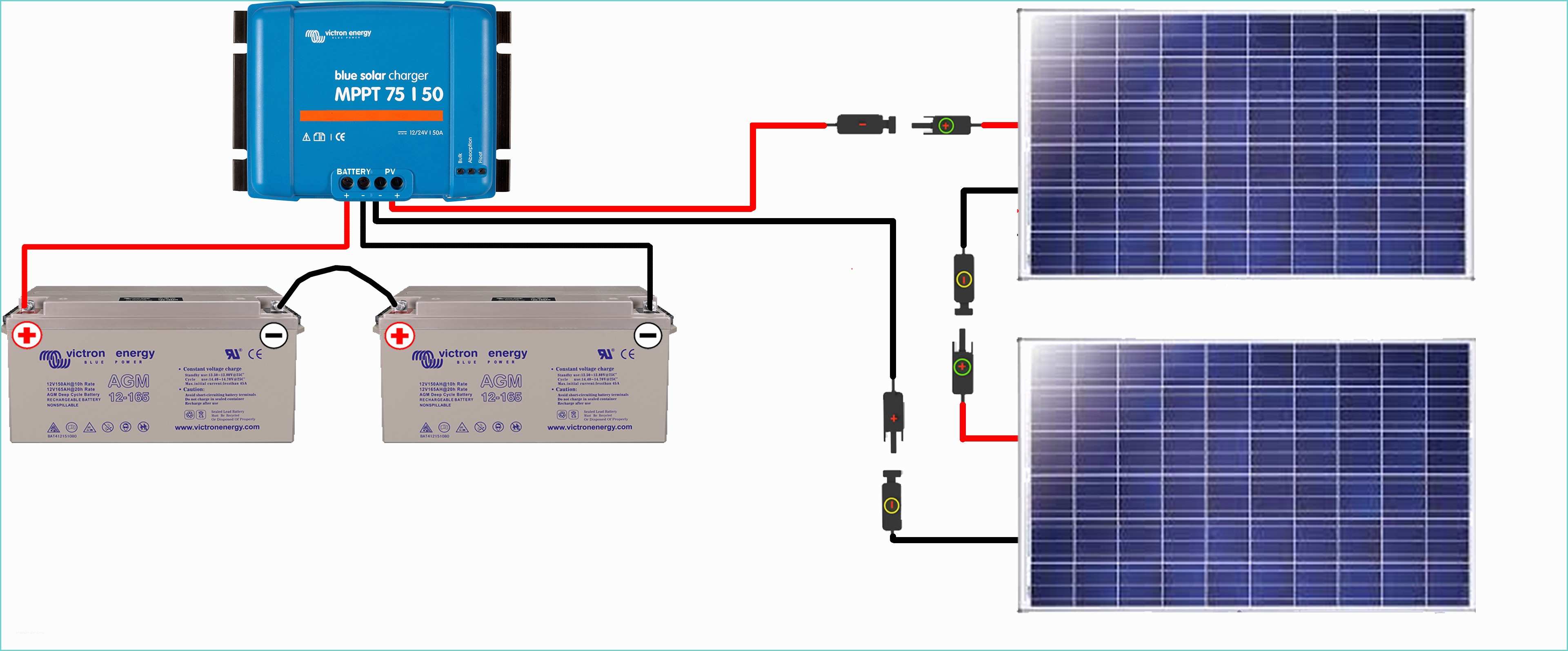 Schema De Branchement D Un Panneau solaire Avec 2 Batteries Guide De Montage Kit solaire Autonome 24v 500w