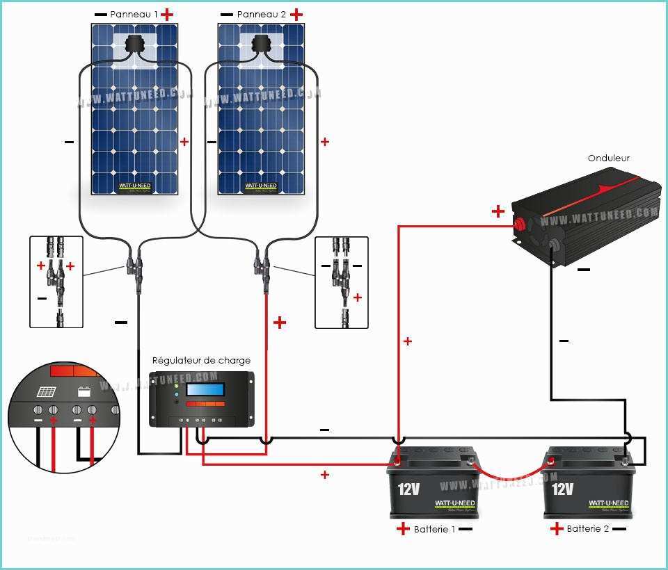 Schema De Branchement D Un Panneau solaire Avec 2 Batteries Montage D Un Kit solaire Autonome En 24v Wattuneed