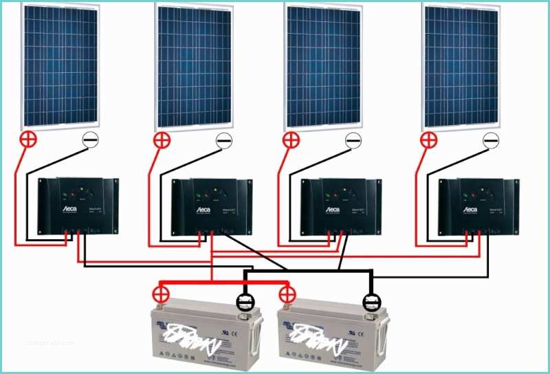 Schema De Branchement D Un Panneau solaire Avec 2 Batteries Shéma De Montage Panneau solaire Régulateur De Charge Etc