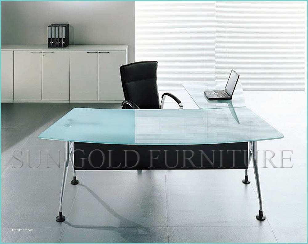 Scrivanie Ikea In Vetro China Modern Fice Furniture Glass Desk with Steel Foot