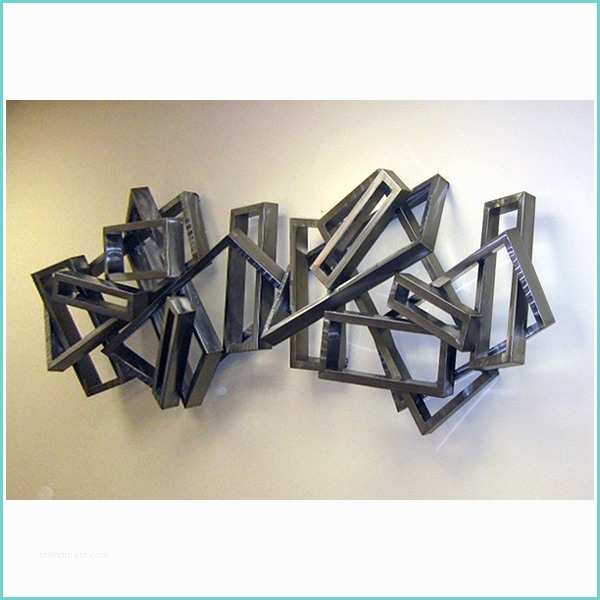 Sculpture Murale Metal Contemporaine Arqitecture Metal Tableau Rectangles 3d Décoration
