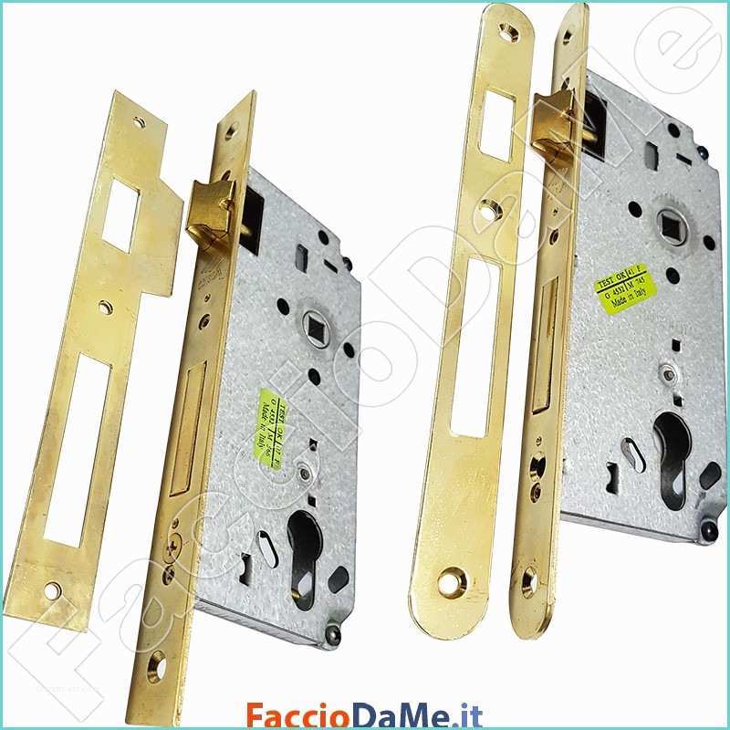 1269 serratura da infilare per porte interne in legno 2 mandate ottone cisa varie misure