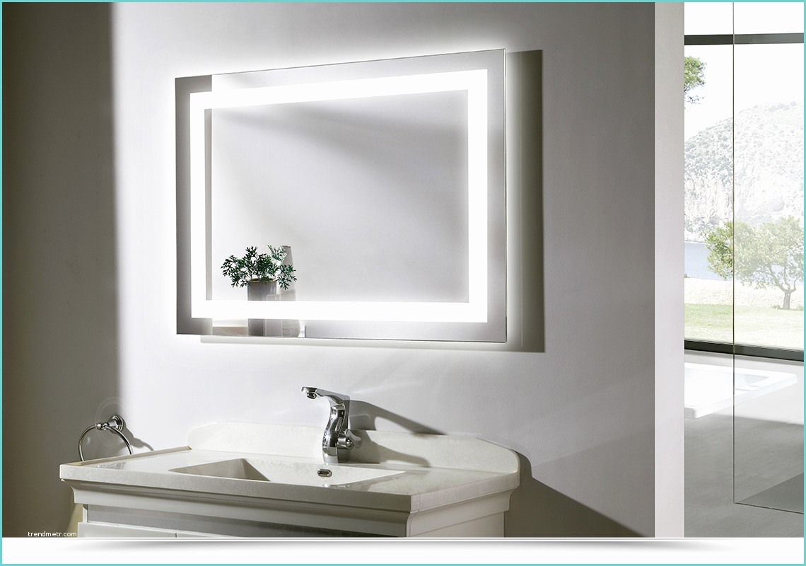 Specchi Da Arredamento Moderno Specchio Led Bagno Retroilluminato Rettangolare 60x80 Per