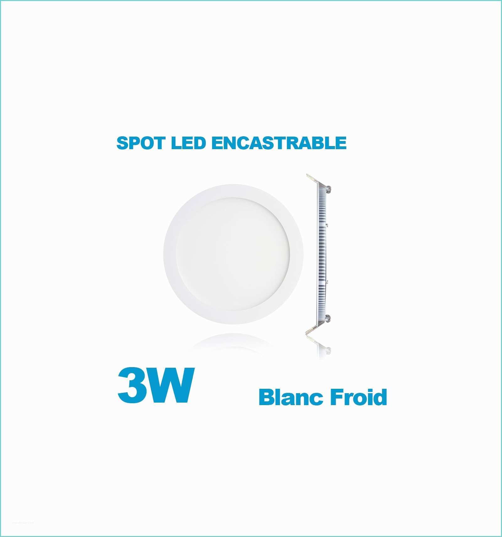 Spot Encastrable Blanc Spot Encastrable Led Downlight Panel Extra Plat 3w Blanc