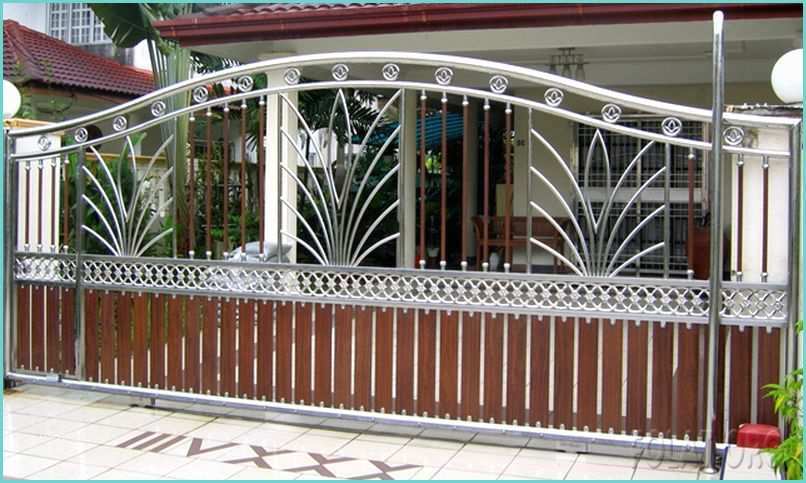 Steel Gate Design Image Main Gate Design In Stainless Steel Bine with Wooden and