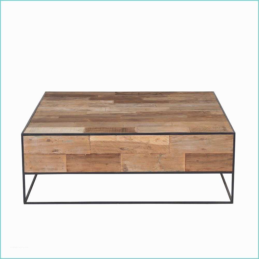 table basse bois metal avec rangement