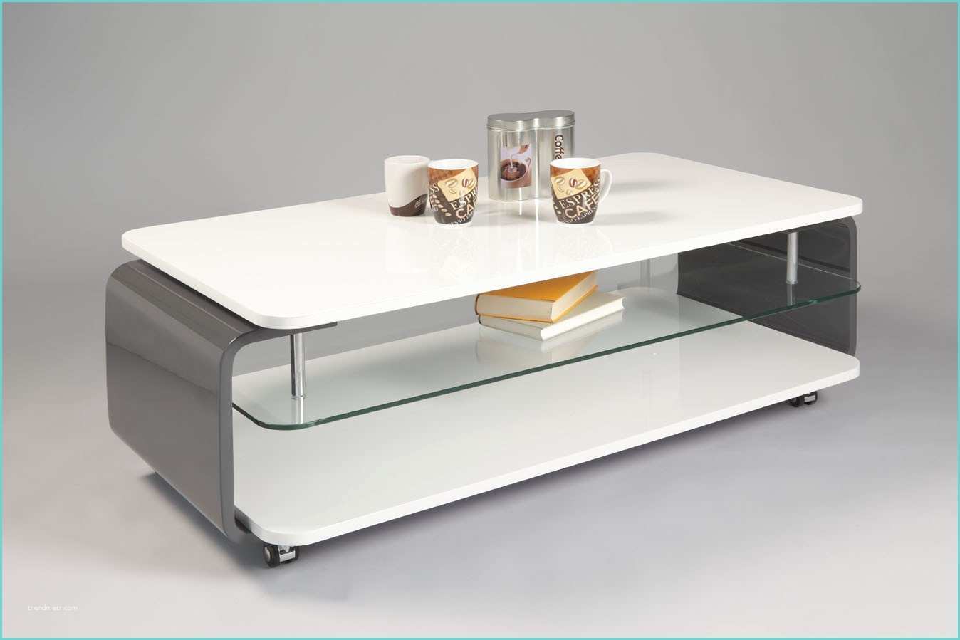 Table Basse Bois Et Blanc Table De Salon Gris Et Blanc Design En Image
