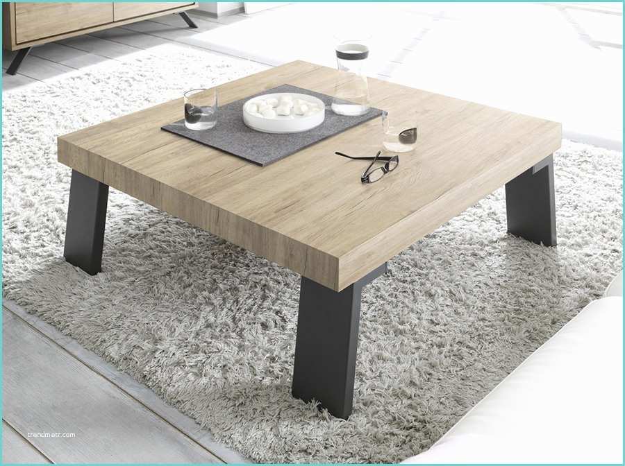 Table Basse En Bois Moderne Meuble Table Basse Carre Industriel En Bois Et Mtal