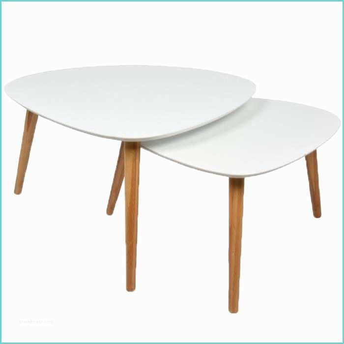 Table Basse Gigogne Scandinave 2 Tables Basses Gigognes Blanches Lagan Achat Vente