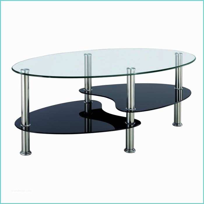 Table Basse Verre Tremp Blanc Table Basse Noir Et Blanc En Verre Trempé Ovale Opunake
