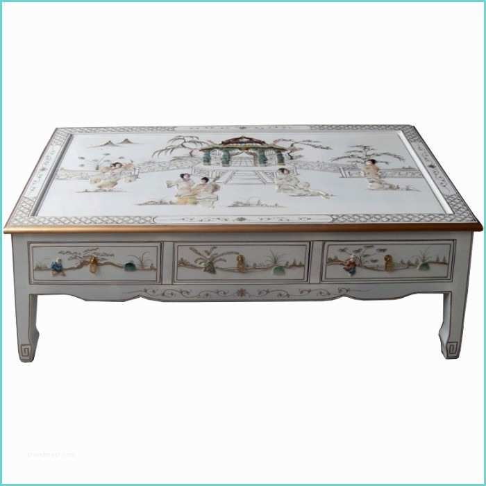 Table Blanche Laque but Table Basse Chinoise Laque Blanche 6 Tiroirs Magasin Du