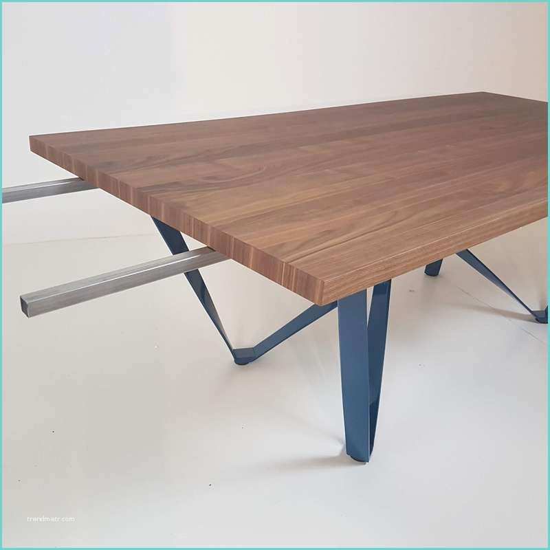 Table Bois Pied Mtal Table Design Extensible En Métal Et Bois Wave