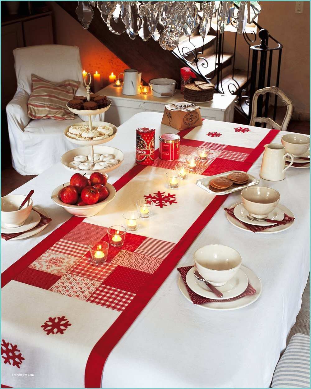 Table De Noel Rouge Et Vert Chemin De Table Noël Patchwork Rouge Et Blanc Marie Claire