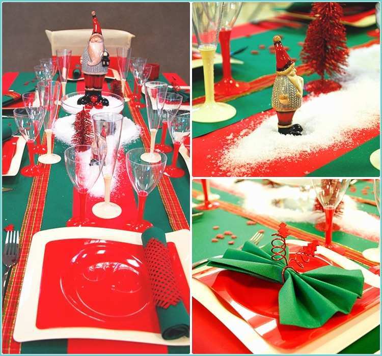 Table De Noel Rouge Et Vert Decoration Table Noel Traditionnel
