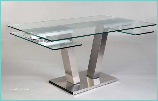Table De Repas Design Extensible Table Verre Design Table En Verre Avec Rallonge