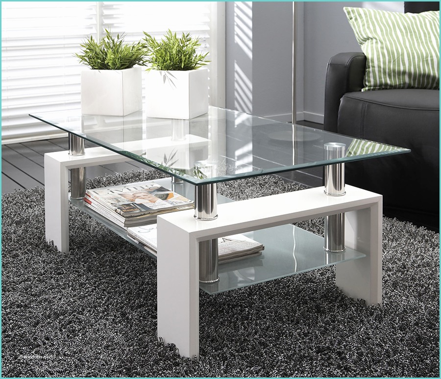 Table De Salon Table De Salon En Verre Noir Ou Blanc Design Wilma 2