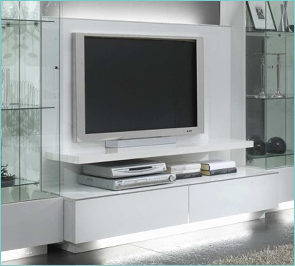 Table De Tv Plasma Meuble Tv Plasma Lux Laque Blanc