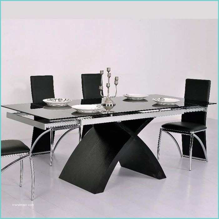 Table En Verre Avec Pied Central Table Manger Avec Rallonge Design