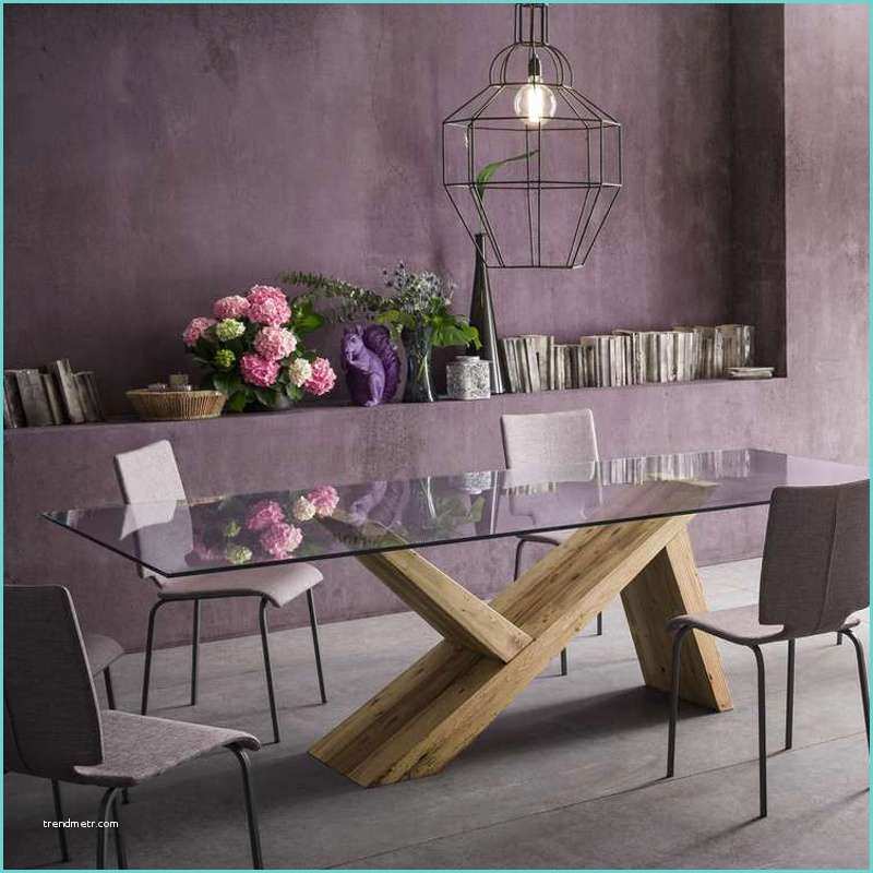Table En Verre but Table Design En Bois Et Verre Tabia Big 4 Pieds