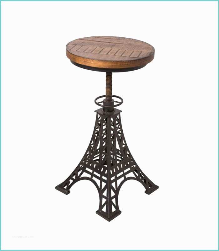 Table Et Tabouret De Bar Tabouret De Bar Réglable En Bois Et Métal Noir Eiffel