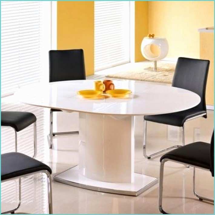 Table Ovale Extensible Blanche Table A Manger Ovale Extensible Blanc Laqué Rico