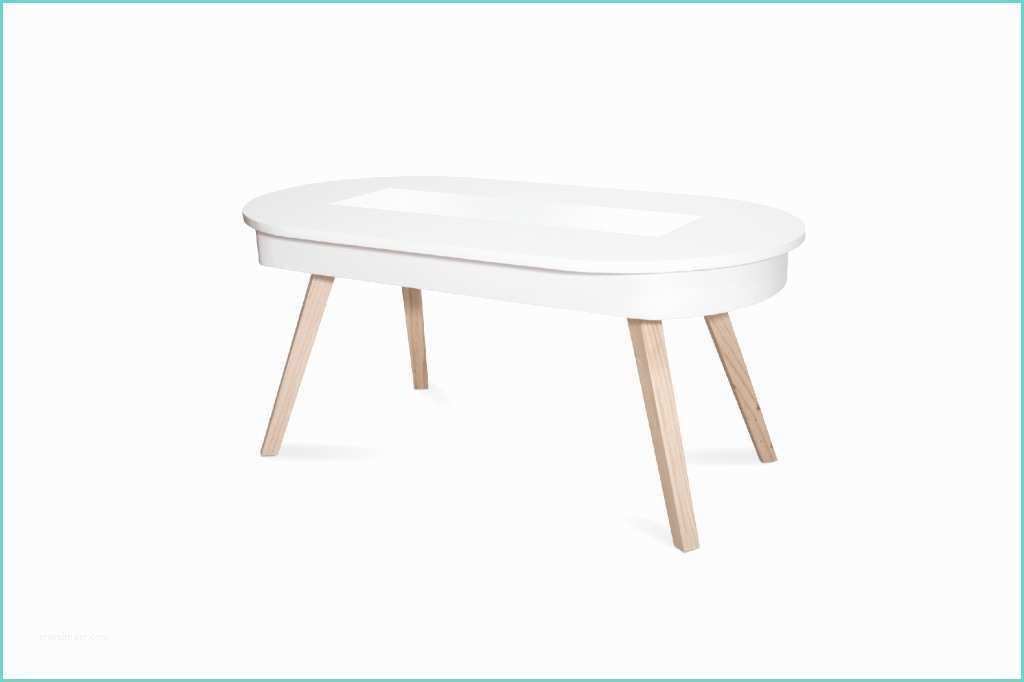Table Ovale Extensible Blanche Table Basse Ovale Blanche Relevable De Design nordique