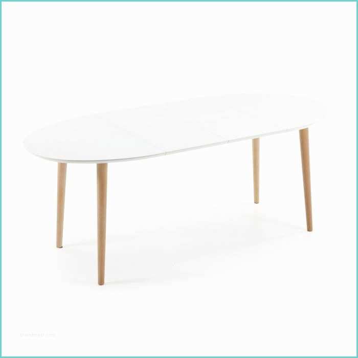 Table Ovale Extensible Blanche Table Oqui Ovale Extensible 120 200 Cm Naturel Et Blanc